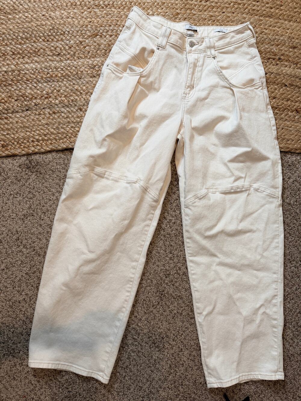 Forever 21 off-white baggy denim jeans 29 3626
